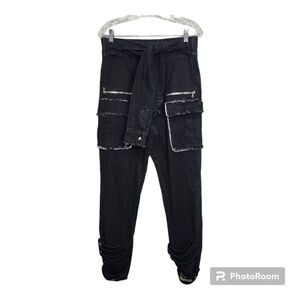 Gritty Soul Black Cargo Skinny Ankle Jeans Size M